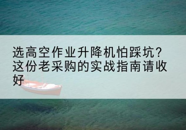 单县高空作业升降机厂家推荐-选高空作业升降机怕踩坑？这份老采购的实战指南请收好