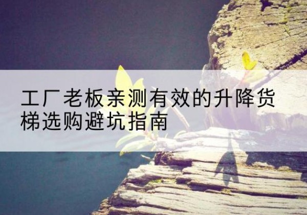 单县升降货梯怎么选-工厂老板亲测有效的升降货梯选购避坑指南